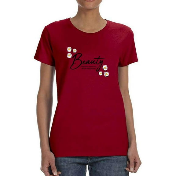 Beauty Lettering With Daisy T-Shirt Women -Image by Shutterstock, Female 5X-Large