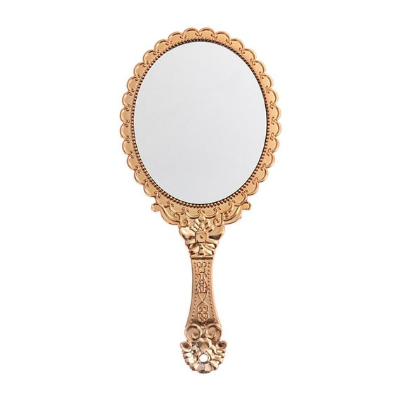 Beauty Makeup Mirrors Standing Makeup Handheld Mirror Vanity Mirror Vintage Oval-Shape ROSE GOLD