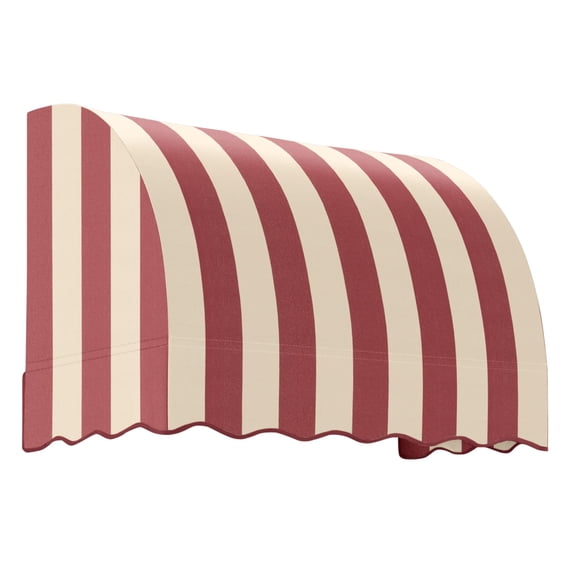 Awntech 3.38 Ft Savannah Waterfall Closed-Sides Awning Canopy (40.5in x 44in x 36in), Burgundy/Tan Stripe