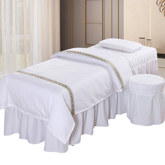 Beauty Massage Bed Full Cover Table Sheet SPA Cover Skirt Bedspread Set