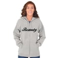 thumbnail image 1 of Beauty Motivational Positivity Zip Hoodie Sweatshirt Women Brisco Brands X, 1 of 2
