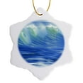 thumbnail image 1 of 3drose, Beauty of an Ocean Wave, 3 inch Snowflake Porcelain Ornament, 1 of 7