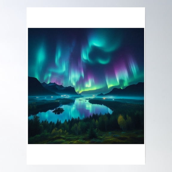 Beauty Of The Northern Lights Poster Wall Art, Modern Wall Decor, 8x12 UNFRAMED