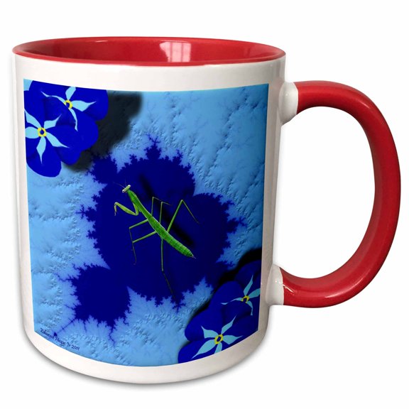 3drose, Beauty of the Praying Mantis, 11oz Two-tone Red Mug