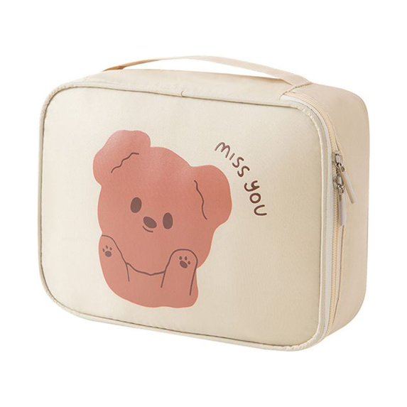 Beauty Outdoor Waterproof Women Make Up Storage Bag Girl Wash Bag Travel Cosmetic Bag Zipper Makeup Pouch Toiletry Organizer BEIGE