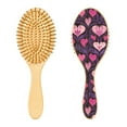 thumbnail image 1 of Beauty Pink Heart Wooden Hair Brush Natural Detangling Brush with Comfortable Bristles for All Hair Types, 1 of 7