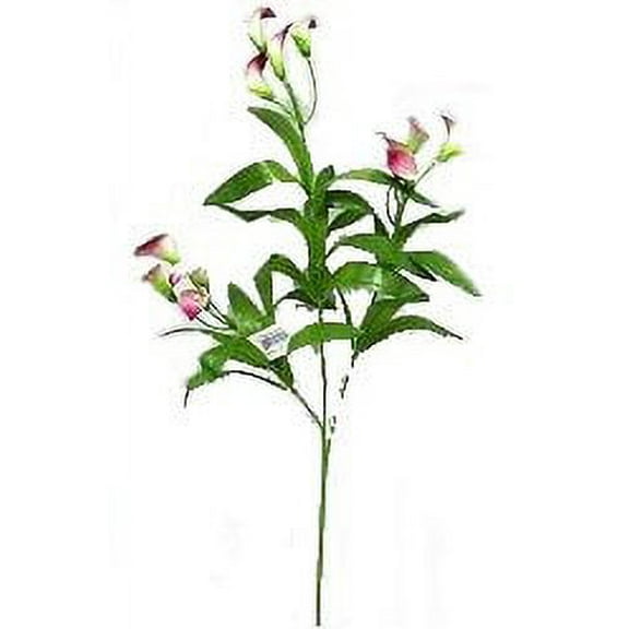 Beauty Pink Mini Calla Lily 26in Artificial Polysilk Faux Fake Flower Spray for Craft Home Garden Outdoor Bouquet Arrangement Ceremony Wedding Arch Floral Wall Aisle Decor (Pink, One Dozen)