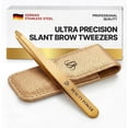 thumbnail image 1 of Beauty Power Professional Tweezers in Case - Slant, Durable Lightweight German Stainless Steel, Ultra Precision Tweezers for Eyebrows, Facial Hair, Chin, and Ingrown Hair Removal - Gift Idea, 1 of 10