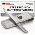 thumbnail image 1 of Beauty Power Professional Tweezers in Case - Slant, Durable Lightweight German Stainless Steel, Ultra Precision Tweezers for Eyebrows, Facial Hair, Chin, and Ingrown Hair Removal - Gift Idea, 1 of 10