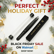 Beauty Power Professional Ultra Precision Slant Tweezers - German Stainless Steel Tweezers for Eyebrows, Facial Hair, Chin & Ingrown Hair Removal, Durable & Lightweight Grooming Tool (Matte Black)