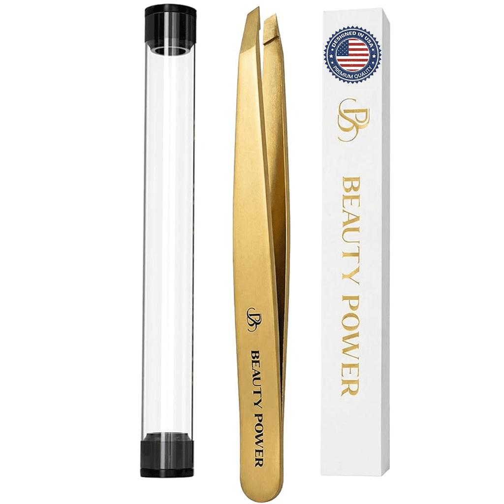 JTS 2-Piece Bent Tip Cross Lock Tweezers – 45° Pointed Tips For Jewelry & Hobby (NS-50028)
