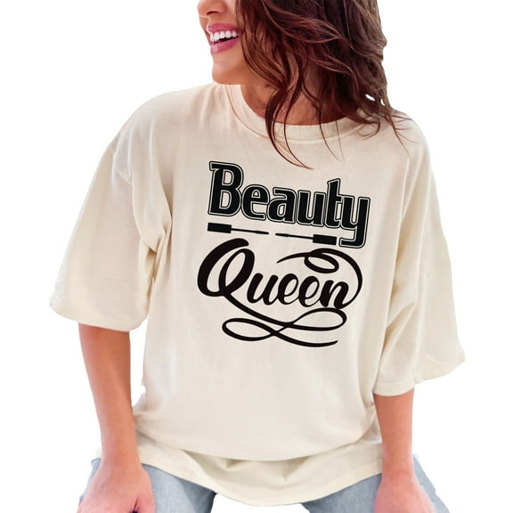 Beauty Queen Inspiring Graphic Statement, Ivory Comfort Colors T-Shirt, 2XL