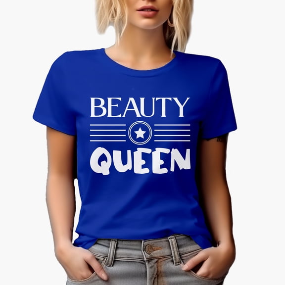Beauty Queen, Title for the Most Beautiful, Beauty Themed Merch Gift for Makeup Artist or Lovers, Cosmetologists & Beauticians, Royal Blue T-Shirt, 3XL