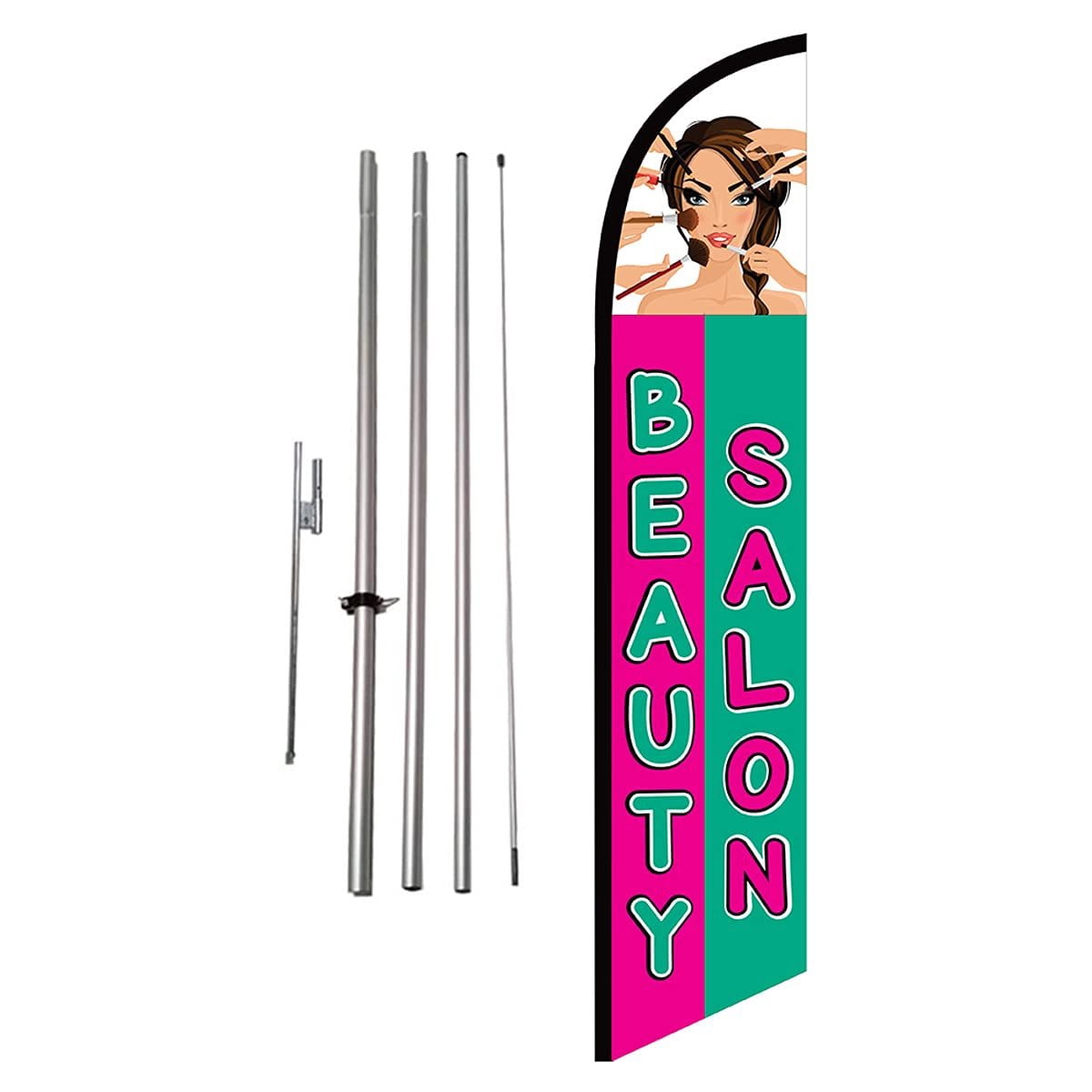 TANNING Windless Swooper Feather Flag 15' Tall Large Pole Kit Banner TANNING Windless Swooper Feather Flag 15' Tall Large Pole Kit Banner