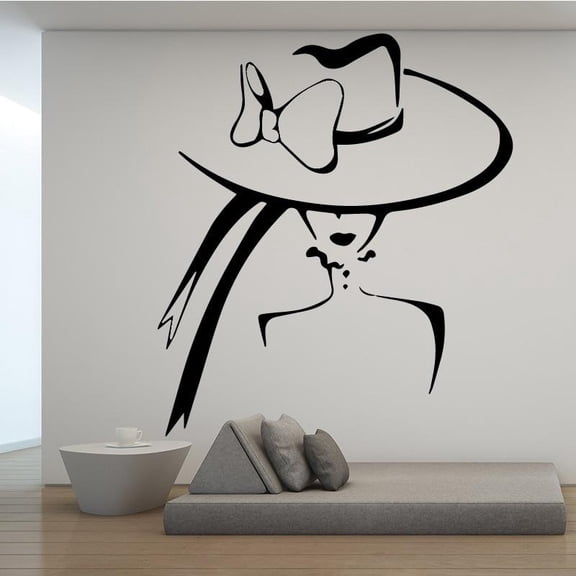 Beauty Salon Applicable Wall Decal Beautiful Woman Hat Makeup Styling Silhouette Wall Stickers Vinyl Art Mural Girls Room 30x34cm