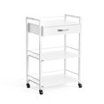 thumbnail image 1 of Beauty Salon Cart with Wheels, Esthetician Trolley with Drawer Trays, Mobile Storage for Spa Massage Makeup Skincare Tools, White, 1 of 6