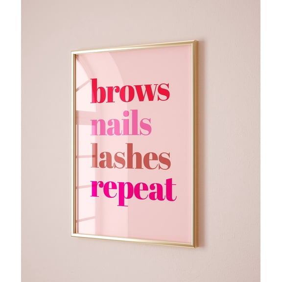 Beauty Salon Decor, Nail Salon Wall Art, Lash Artist Gift, Teenage Girl Bedroom Art, Brow Bar Decor Brow Technician, Home Decor, 8x12 UNFRAMED