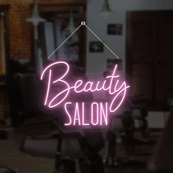Beauty Salon Neon Sign (Blue, 30"(W)x22"(H))