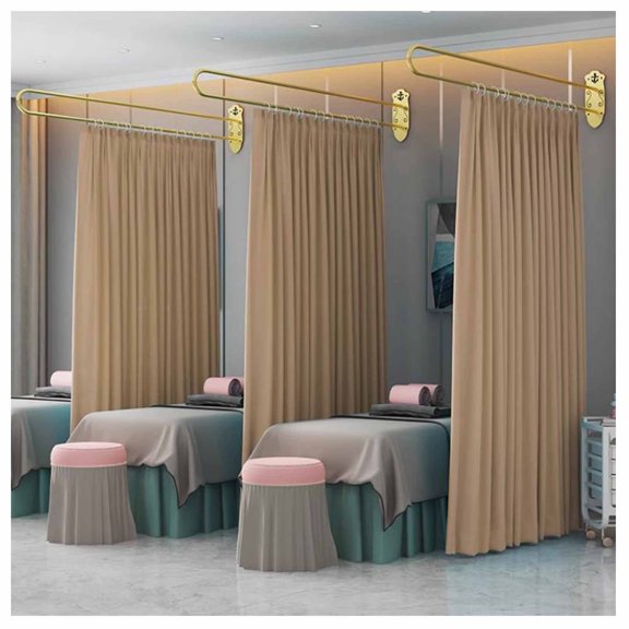 Beauty Salon Partition Curtain, with Metal Bracket, Divider Screen Protection Privacy, Wall Mount Room Dividers for Fitting Room Bedroom