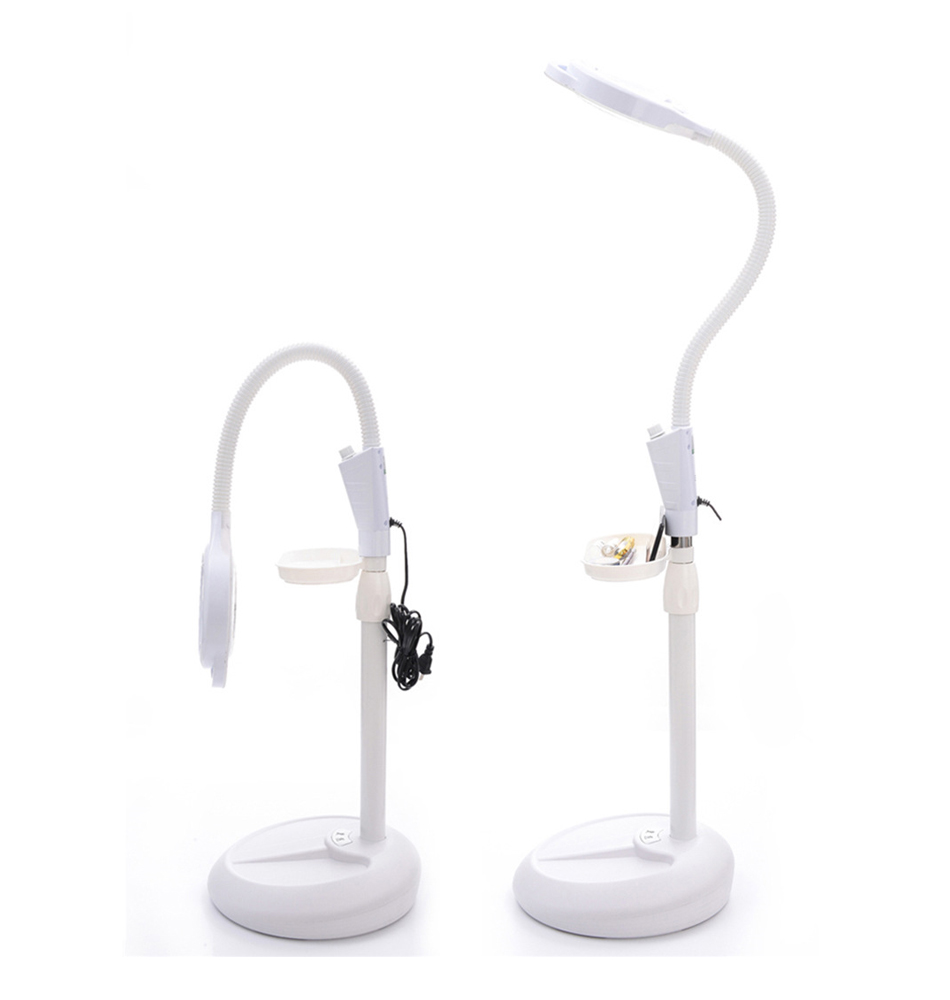 Beauty Salon Professional Wheeled Floor Standing Tattoo Eyebrow Eyelash Light 16X Vertical LED Cold Light Magnifying Lamp