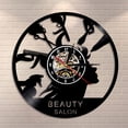 thumbnail image 1 of Beauty Salon Shop Decor Makeup Vinyl Wall Clock,Vinyl Record Clock Wall Art Black Handmade Art Home Unique Gift idea, 1 of 6