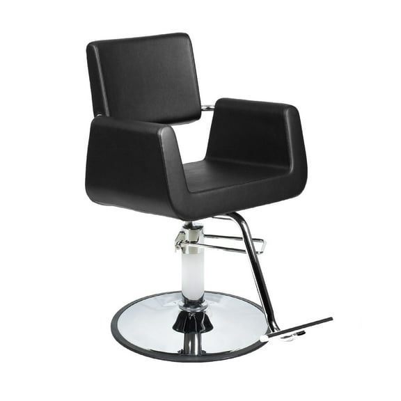 Beauty Salon Styling Chair ARON BLACK (A12) Square Wide Width Styling Chair Beauty Salon Furniture & Equipment