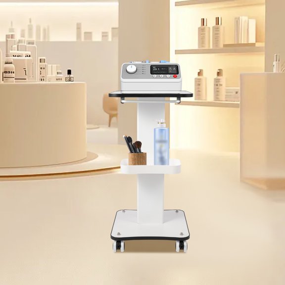 Beauty Salon Trolley Cart, 2 Layer Utility Salon Table Carts Stand Rolling Beauty Instrument Storage Tray Mobile Cart with 360 Rotation Wheels, Max Load 40Kg