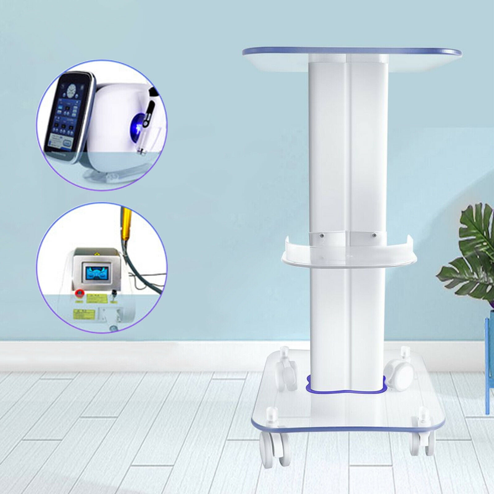 Salon Roulette Wheel Beauty Salon Trolley Salon Pedestal Spa Acrylic Rolling Cart Wheel ...