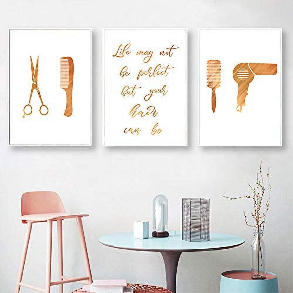 Beauty Salon Wall Art Glam Posters Trendy Artwork Hair Salon Pictures  Barbershop Art Hairdresser Wall Decor Haircut Tools Wall Art Cosmetic Canvas  Art Painting Gifts for Hair Stylists W - Walmart.com