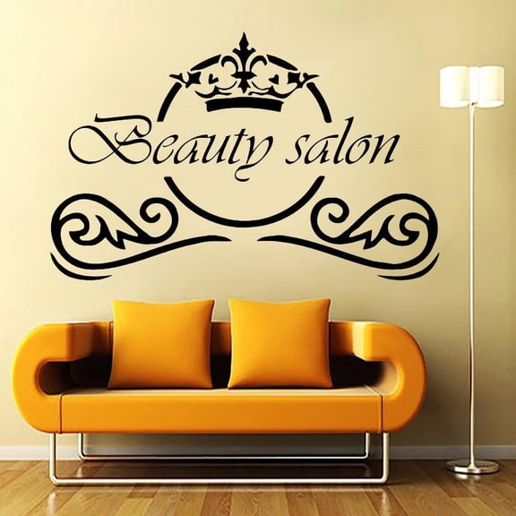Beauty Salon Wall Decal Fashion Make Up Hair Spa Salon Vinyl Wall Sticker for Beauty Salon Interior Design Window Decals 89x57cm