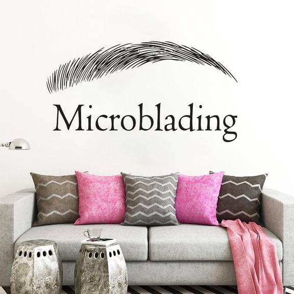 Beauty Salon Wall Decals Eyebrow Microblading Logo Wall Sticker Beauty Salon Interior Decor Vinyl Microblading Sign Decals 106x57cm