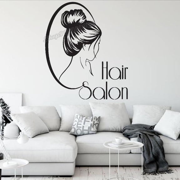 Beauty Salon wall decor Hair Salon Women Girl Wall decal Vinyl Hail Salon Window Wall Sticker Removable Art Decor Stickers 67x57cm