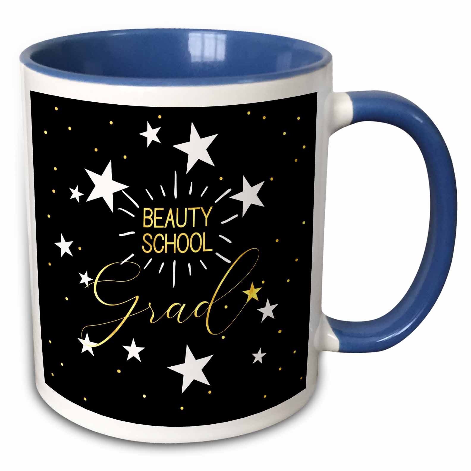 3drose, Beauty School Graduate Chalkboard and Star Theme, 15oz Two-tone ...