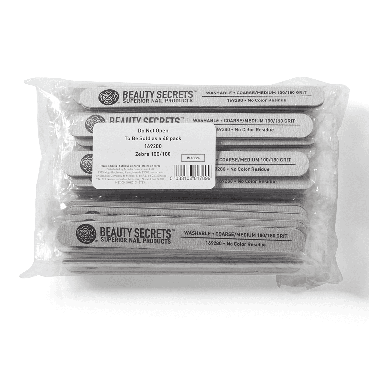 Beauty Secrets Zebra Cushion Nail File Medium/Coarse 180/100