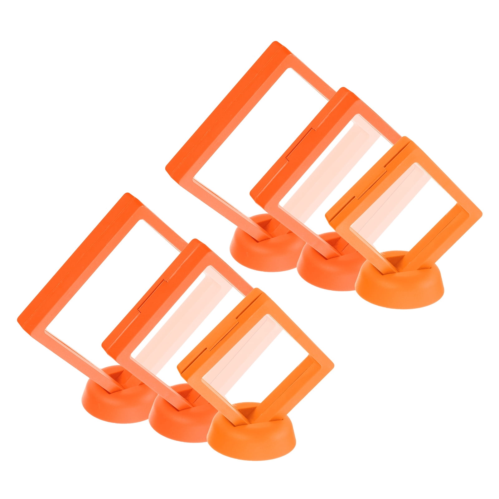 Unique Bargains 6Pcs 3D Floating Frame Display Holder Stands Orange