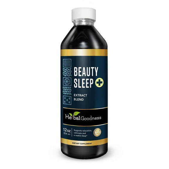 Beauty Sleep Liquid Extract Supplement 12fl.oz - Natural Sleep Aid, Melatonin for Men & Women, Chamomile, Lavender - Herbal Goodness