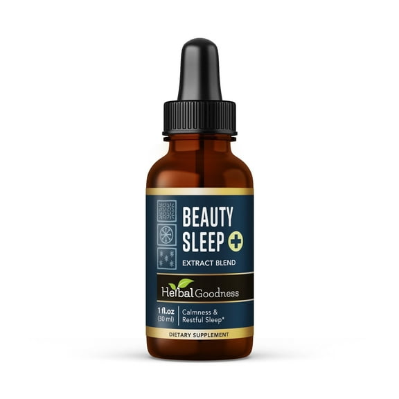 Beauty Sleep Extract Supplement - Natural Sleep Aid, Melatonin for Men & Women, Lavender, Chamomile, 1oz - Herbal Goodness