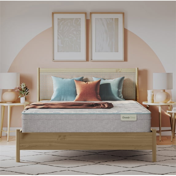 Beauty Sleep Slumberscape 12.25" Medium Euro Top Mattress Low Profile Set- Full - Innerspring; Fiberglass-Free