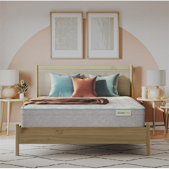 Beauty Sleep Slumberscape 12.25" Medium Euro Top Mattress Set - Innerspring; Fiberglass-Free