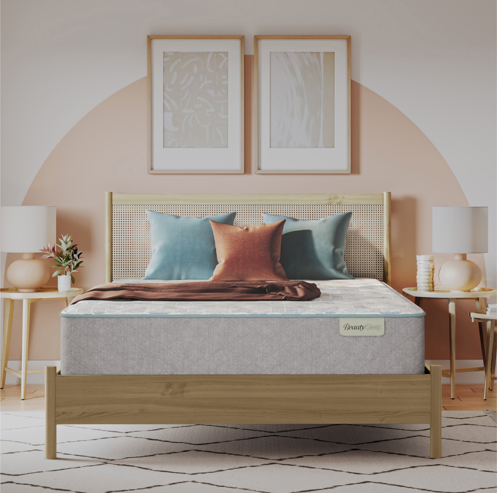 Twin Gray Eurotop Innerspring Mattress with Gel Memory Foam