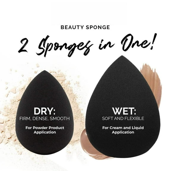 Beauty Sponge Blender - Latex Free and Vegan Makeup Sponge Blender - For Powder, Cream or Liquid Application