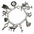thumbnail image 1 of Beauty & The Beast Themed Silvertone Charm Bracelet w/ Toggle Clasp, 1 of 1