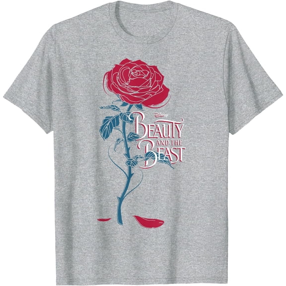 Beauty & The Beast Wilting Rose Logo Graphic DTG Print Unisex T-Shirt
