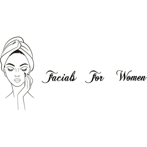 Beauty Theme PVC Wall Sticker Facials for Woman Skin Care Vinyl Wall Decal Wall Art Warming Quotes Self-Adhesive Sticker for Bedroom Beauty Salon Black 15"x21" Black