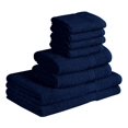 thumbnail image 1 of Beauty Threadz 100% Cotton 8-Piece Towel Set - Navy Blue - 2 Bath Towels, 2 Hand Towels, and 4 Washcloths - Super Soft, High Quality, High-Absorbent, and Fade-Resistant. (400 GSM), 1 of 5