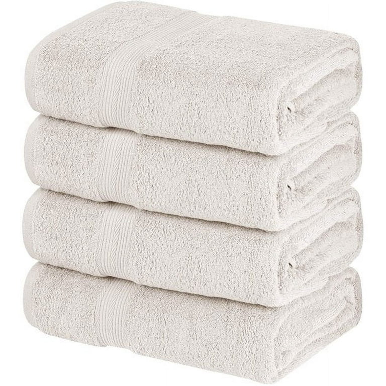 White Classic Luxury 100% Cotton Bath Towels Set Of 4 - 27x54