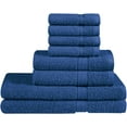thumbnail image 1 of Beauty Threadz - 2 Bath Towels, 2 Hand Towels, & 4 Washcloths 100% Ringspun Cotton Hotel & Spa Quality 8 Piece Towel Set Ultra Soft & Fade Resistant Pack of 8 Cotton Towel Set 400 GSM (MIDNIGHTBLUE), 1 of 8