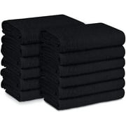 Beauty Threadz Cotton Hand Towels, Black(12 Pack)