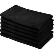Beauty Threadz Cotton Hand Towels, Black(6 Pieces)