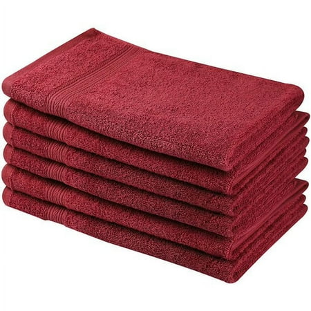 Beauty Threadz Cotton Hand Towels, Red(6 Pack)
